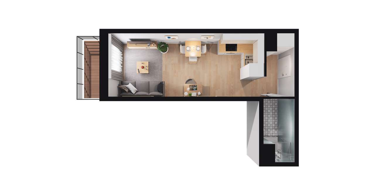 1-pokojowe mieszkanie 25m2 + balkon - Pełny obrazek: 5/16