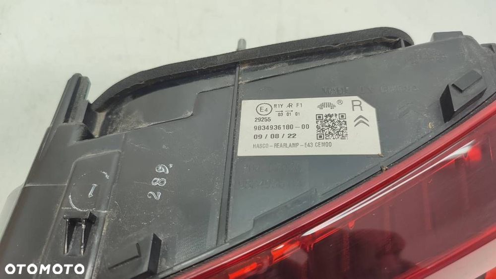 LAMPA TYL TYLNA PRAWA LED W KLAPE CITROEN C5 X 9834936180 - 6