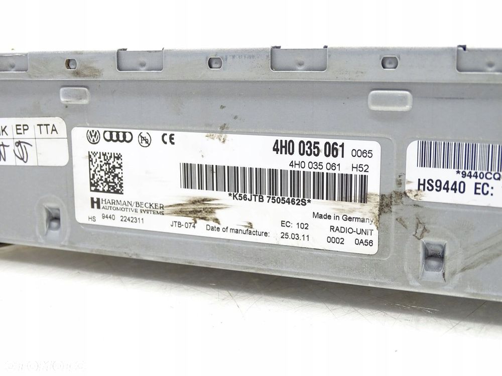 MODUŁ STROWNIK TUNER RADIA RADIOWY HARMAN BECKER AUDI A8 D4 4H0035061 - 5
