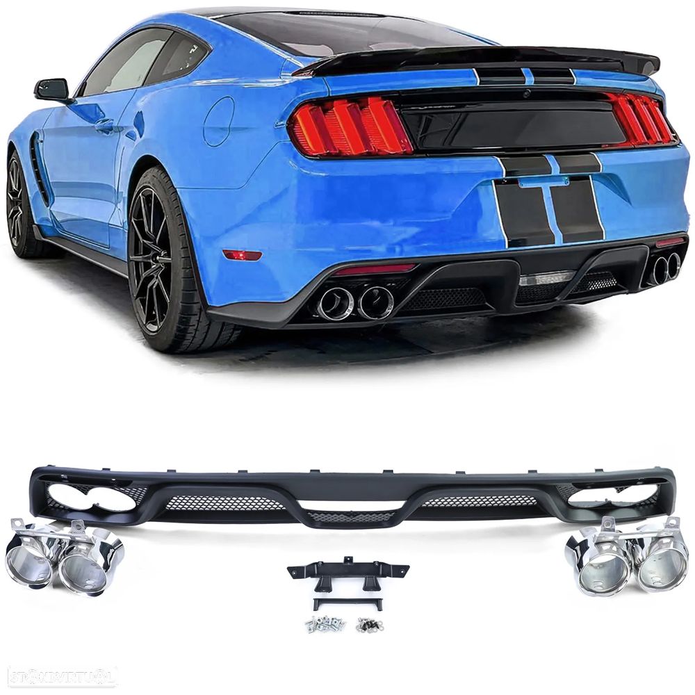 Difusor com Ponteiras Ford Mustang 6ª (2015 a 2017) Look GT350 Performance - 1