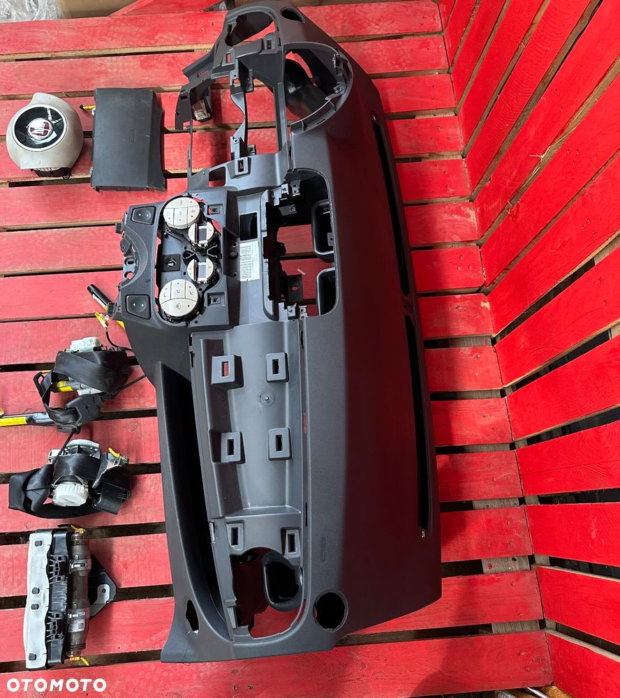 FIAT 500 DESKA ROZDZIELCZA konsola kokpit pulpit poduszki airbag pasy KOMPLET ORYGINALNY - 5