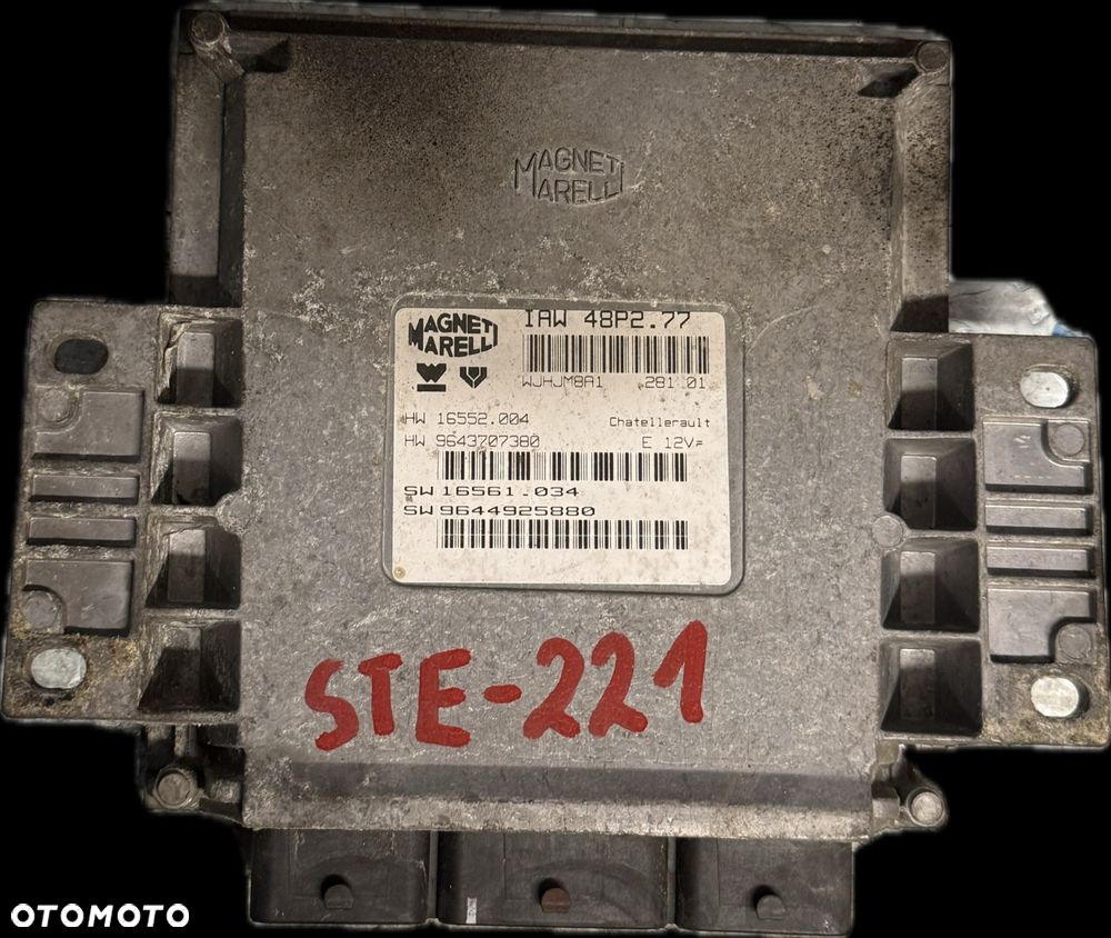 Sterownik Silnika ECU Komputer Peugeot 206 1.1 9644925880 - 1