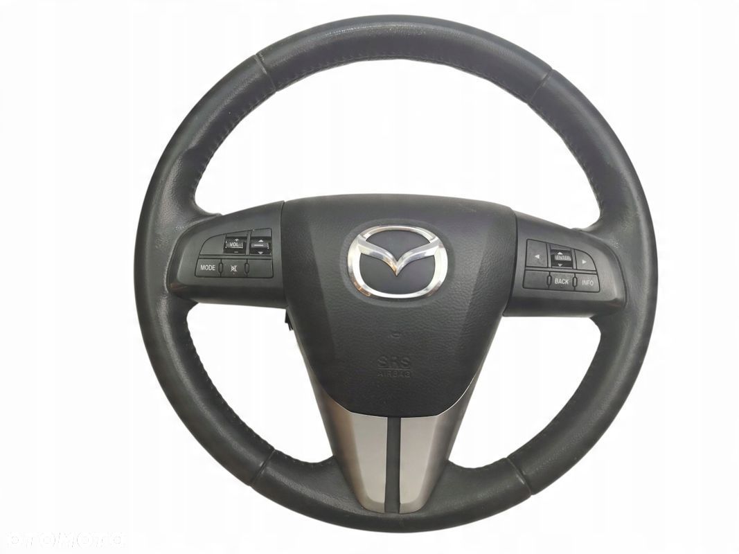 KIEROWNICA SKÓRA PODUSZKA AIRBAG MAZDA 3 II BL MULTIFUNKCYJNA - 1