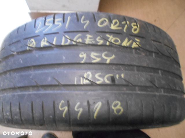Opona pojedyńcza 255/40r18 bridgestone potenza s001 6mm lato