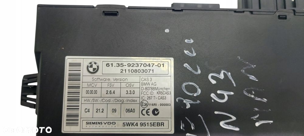 Bmw E90 Lci Zestaw Startowy Komputer Kluczyk Sterownik Cas 1.8I N43 Nr 580 - 4