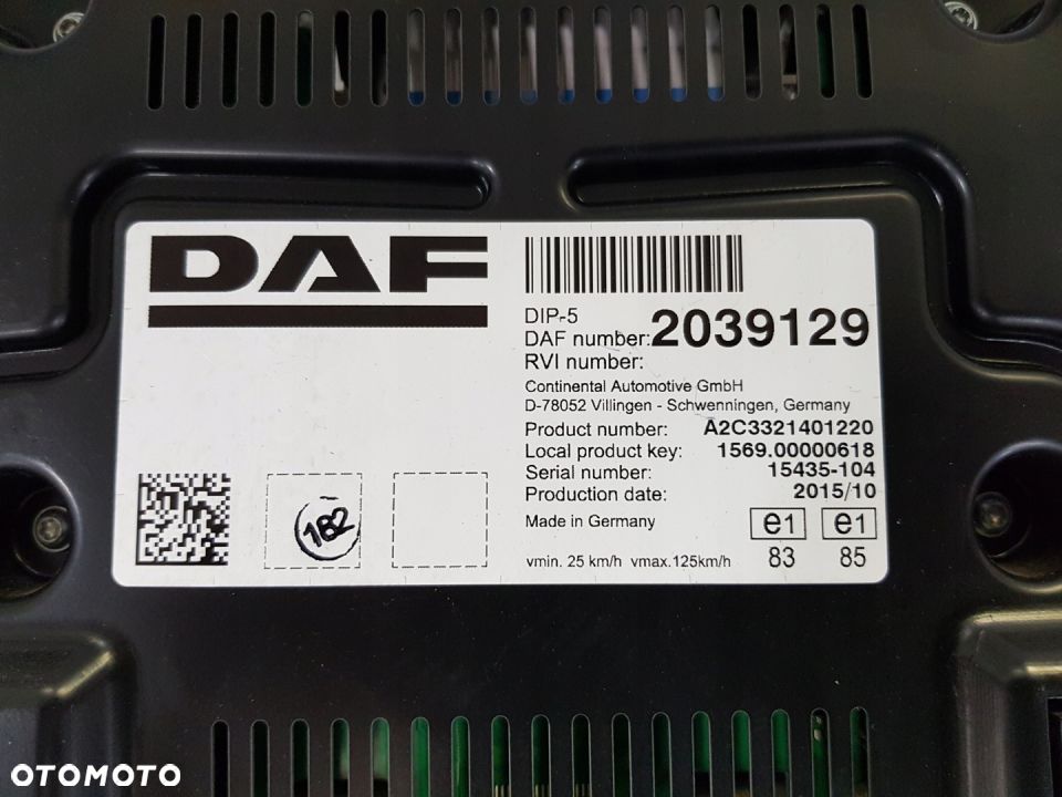 LICZNIK ZEGAR 2039129 DAF XF 106 - 2