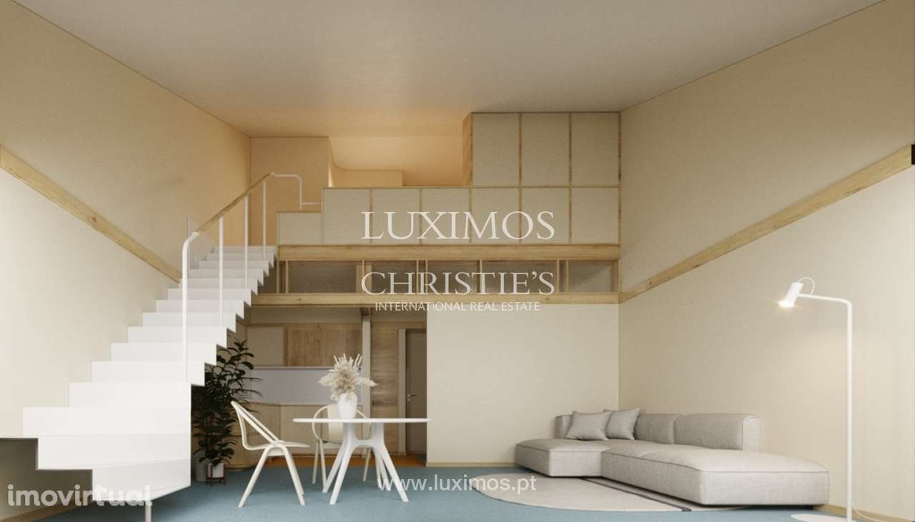 Apartamento T0+1 com mezanino com varanda à venda na baixa do Porto - Grande imagem: 2/6