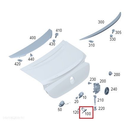 MERCEDES SL CLE EQE W206 W214 Rygiel zamkniecie klapy bagaznika tyl OE - 2