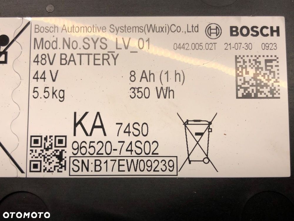 BATERIA AKUMULATOR HYBRID  SUZUKI SX4 S-CROSS (JY) 2013 - 2022 1.4 Hybrid (Mild Hybrid) (AKK 414) 95 - 6