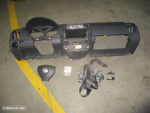 Kit Airbags 6Q0880201AC   1C09090605K  6Q0909606K  6Q0880204G  VW POLO 4 9N FASE 2 2008 1.4TDI 70CV 3P AZUL  PRETO - 1
