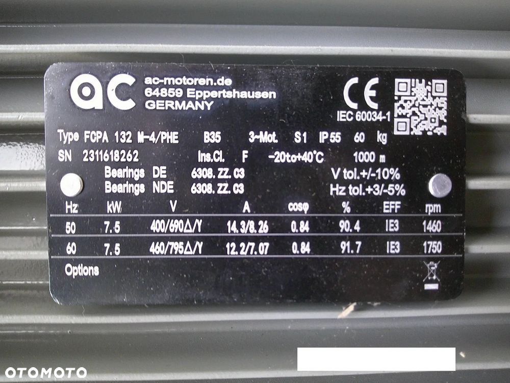 EM-IE3-132M-4-B35-46-7,5 kW silnik elektryczny ac motoren fcpa132 m-4 phe silnik do maszyn budowlanych - 3