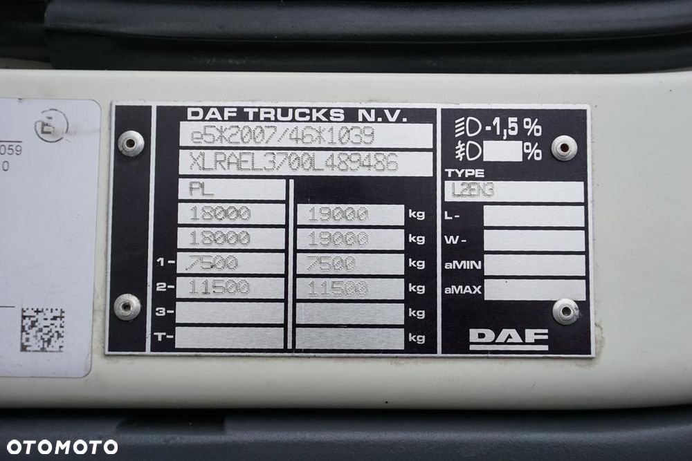 DAF / LF / 290 / E 6 / FIRANKA + WINDA / ŁAD. 9 970 KG / 19 PALET - 11