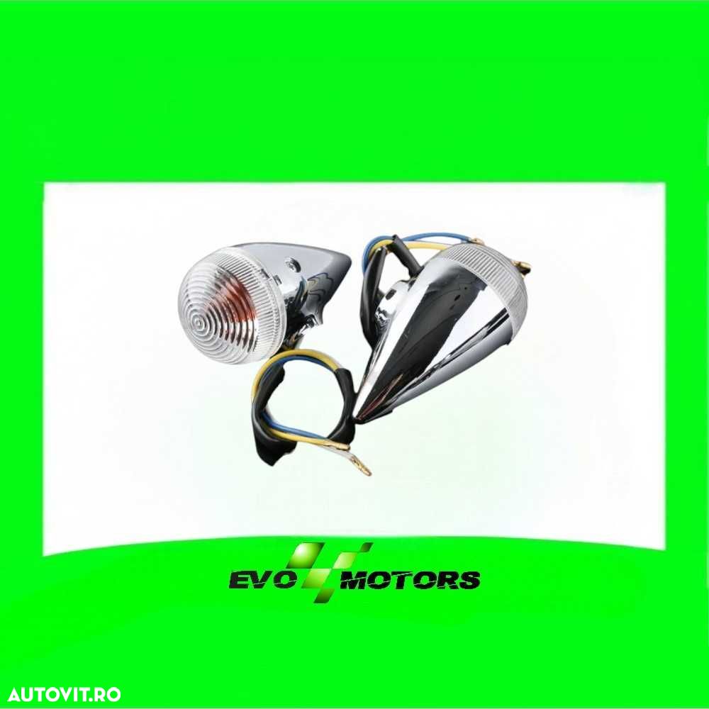 Semnalizari fata crom Yamaha XV1900 2006 2013 cu bec A2010 - 1