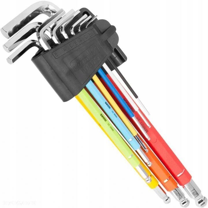 KLUCZE IMBUSOWE DŁUGIE 1,5 - 10 mm IMBUSY 9 sztuk - 1