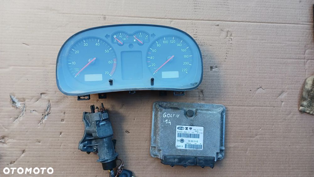 Zestaw startowy sterownik silnika Volkswagen Golf 4 1,4 16v 036906014AB stacyjka zegary 1J0919861 - 1