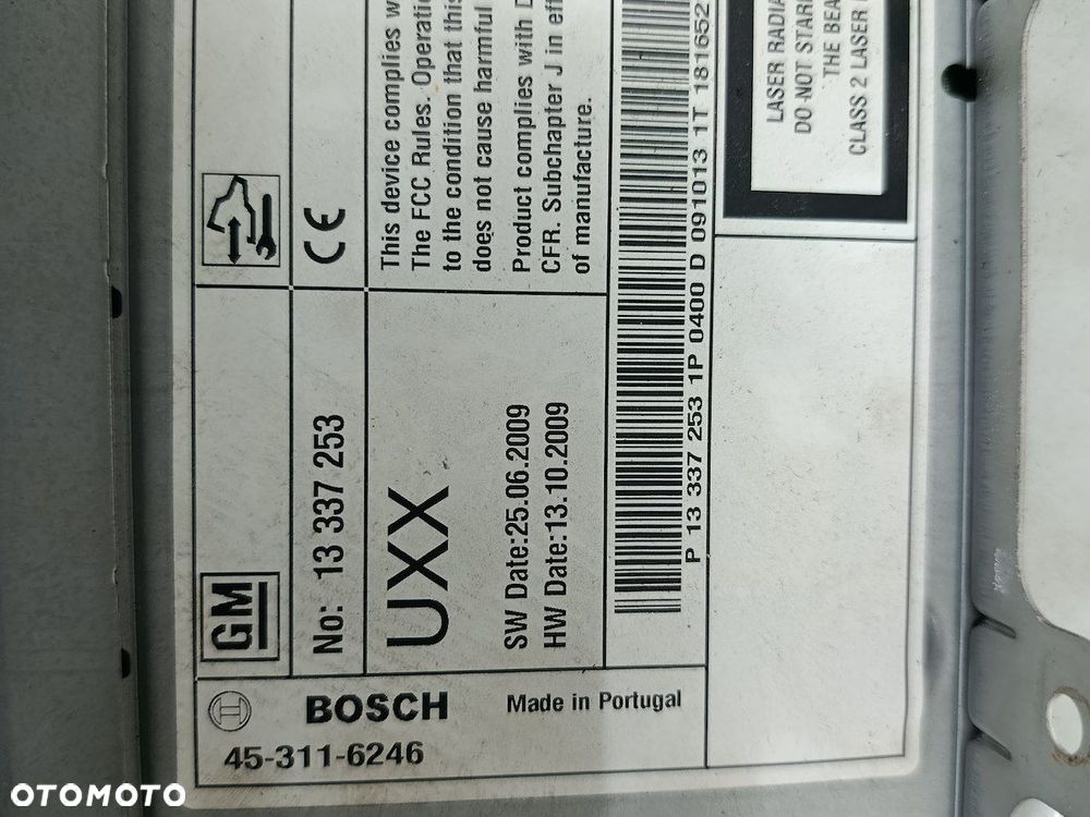 RADIO FABRYCZNE OPEL INSIGNIA A 13337253 13273095 13273256 7612034361 - 7