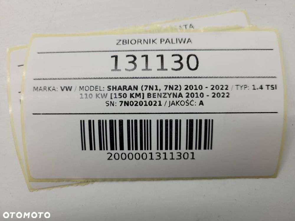 ZBIORNIK PALIWA BAK VW SHARAN 7N 1.4 TSI 150KM 7N0201021 ORYGINAŁ - 19