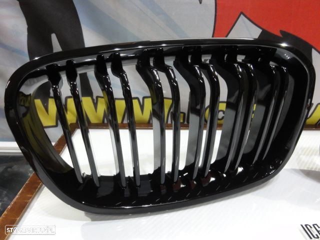 Grelha frontal BMW F20 / F21 11-15 M2 look / dupla lamina preto piano brilhante - 5
