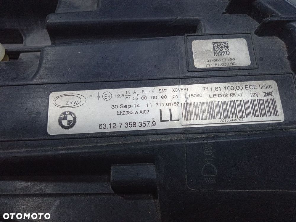 BMW 6 F12 F13 REFLEKTOR LEWY LAMPA LEWA FULL LED 7358357 - 5