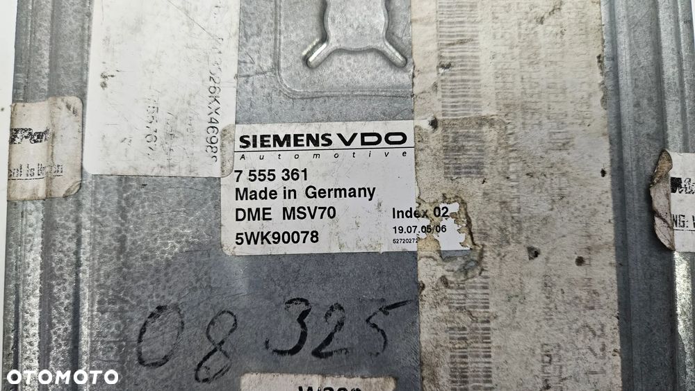 BMW 3 E90 2.5i 218 KM  N52 Sterownik główny DDE Komputer silnika 7555361 - 4