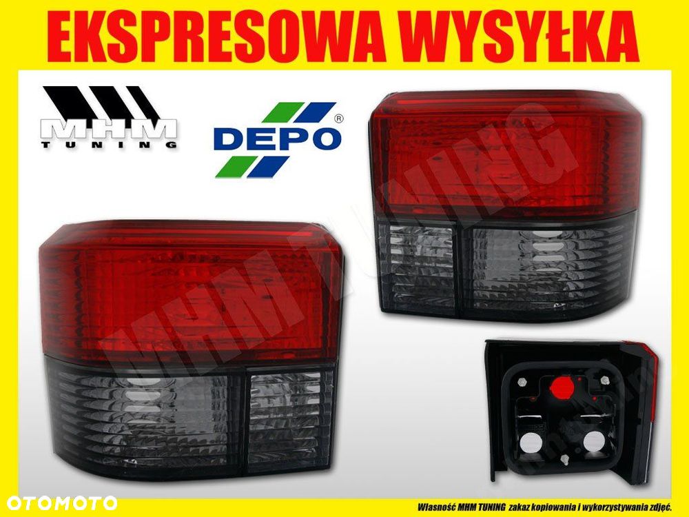 lampa tyl tylne kpl vw t4 transporter red smoke depo fk - 2