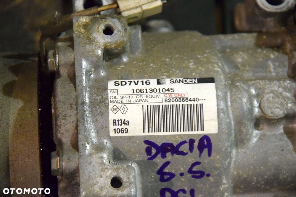 Kompresor klimatyzacji SD7V16 8200866440 Dacia Sandero I 08-12 Logan 1.5 dci 1.4 1.6 Renault - 3