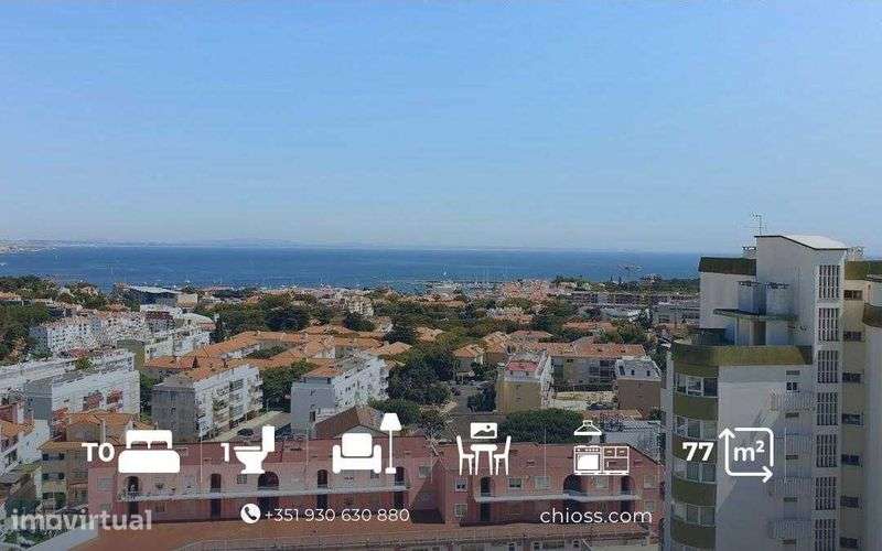 T0 no 9.º Andar com Vista Mar Deslumbrante e Varanda Ampla - Grande imagem: 2/9