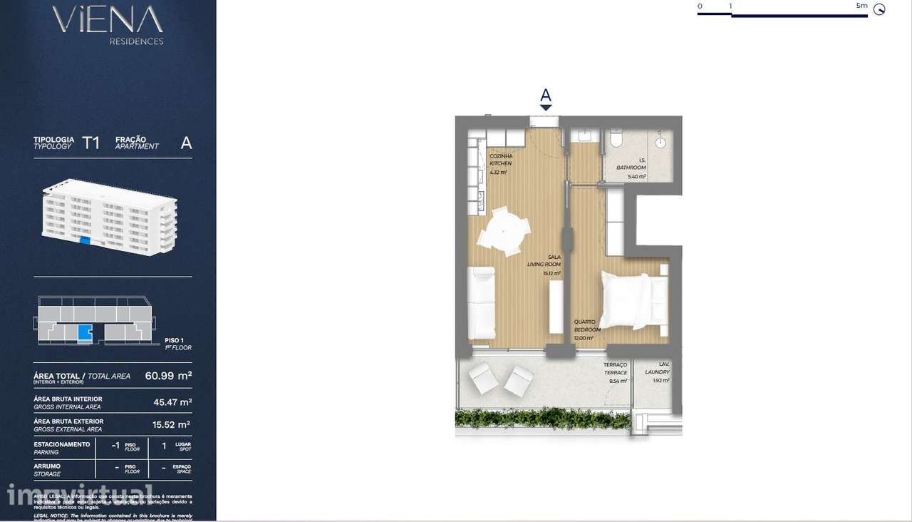 Apartamento T1 novo, Empreendimento Viena, Porto. - Grande imagem: 4/10