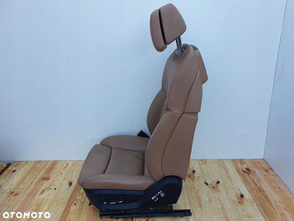 BMW F01 FOTEL FOTELE KOMPLET FOTELI DVD RUDE SKÓRY - 10