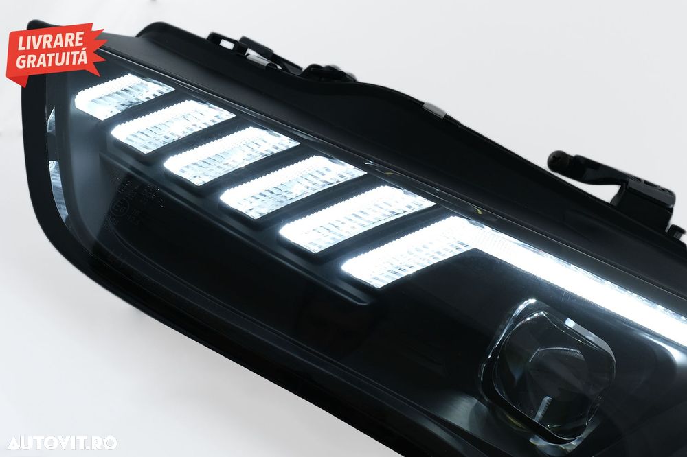 Faruri LED DRL Audi A4 B8.5 Facelift (2012-2015) Negru Semnal Dinamic- livrare gratuita - 3
