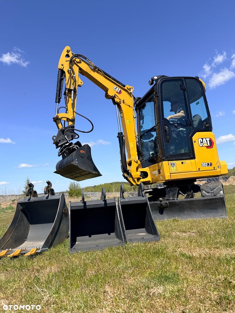 Caterpillar Minikoparka Cat 302.7 3xłyżki Skarpowa hydrL\P dodatkowe linie hydrauliczne szybkozłącze Gąsienice jak Nowe WIDŁY WIERTNICA za dopłatą - 7