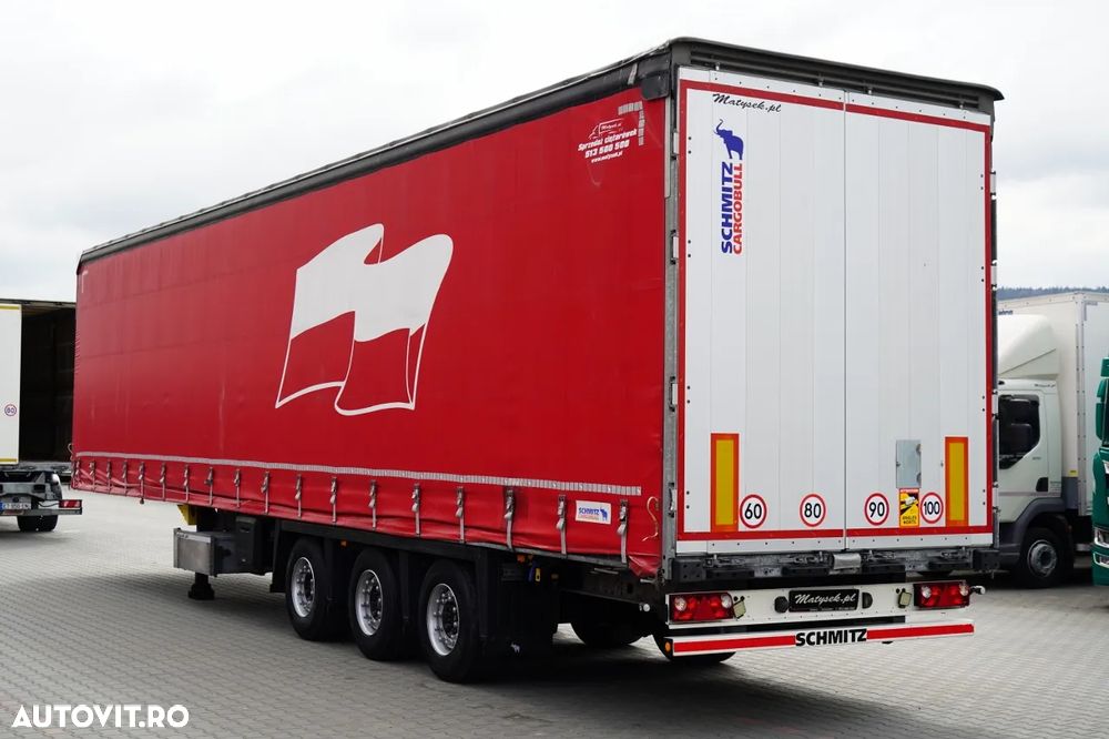 Schmitz Cargobull CORTINĂ / MEGA / PLATĂ JOSĂ / CAMION DIN OȚEL - 9 M / ACOPERIȘ CULISANT / AXĂ CULISANTĂ - 6