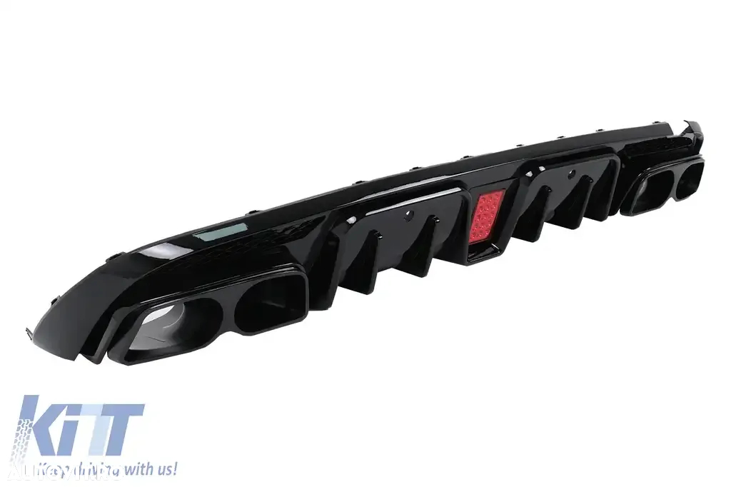 Difuzor Bara Spate compatibil cu Mercedes C-Class W205 S205 (2014-2020) pentru Sport Line - 2