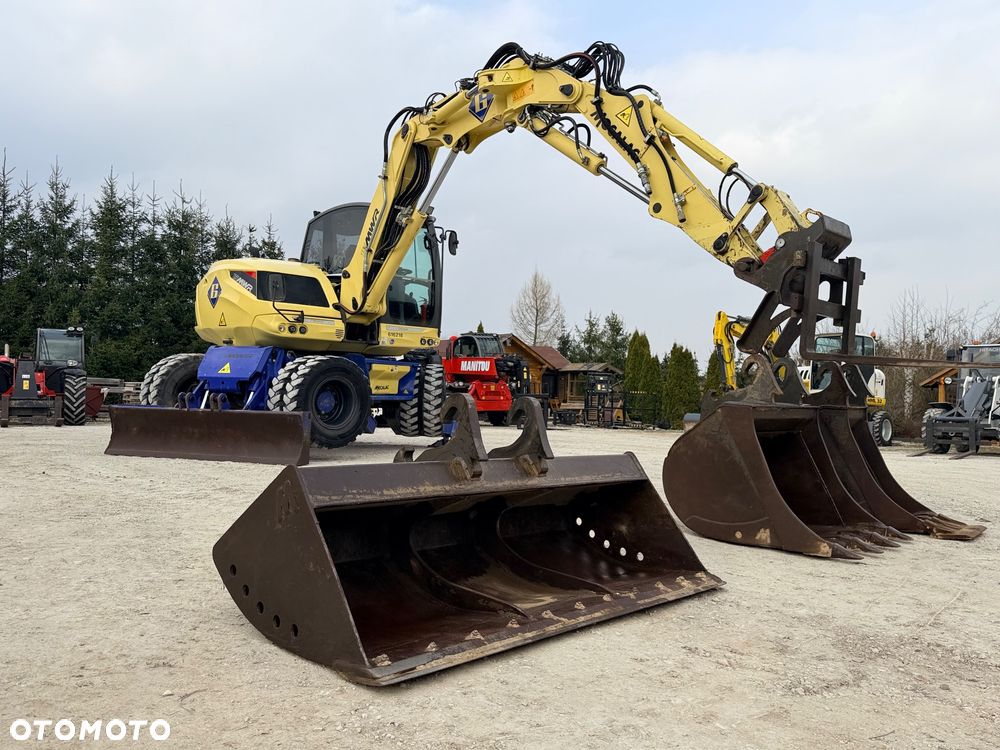 Mecalac Koparka 14 ton MECALAC 15 MWR koparko-ładowarka 3 łyżki widły 1 wł Centr.smarowanie Opony na BLIŹNIAKU 80%Camso ładowarka 714 12MTX 4x4 skrętne KLIMA kabina Premium silnik 146KM DEUTZ szybka 35km/h - 18