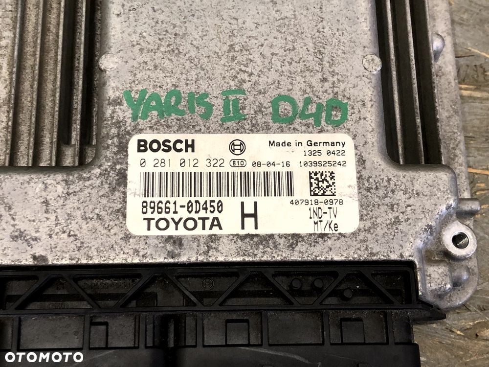 TOYOTA YARIS II 06- 1.4 D4D 1ND-TV MANUAL KOMPUTER STEROWNIK SILNIKA 89661-0D450 0281012322 - 2