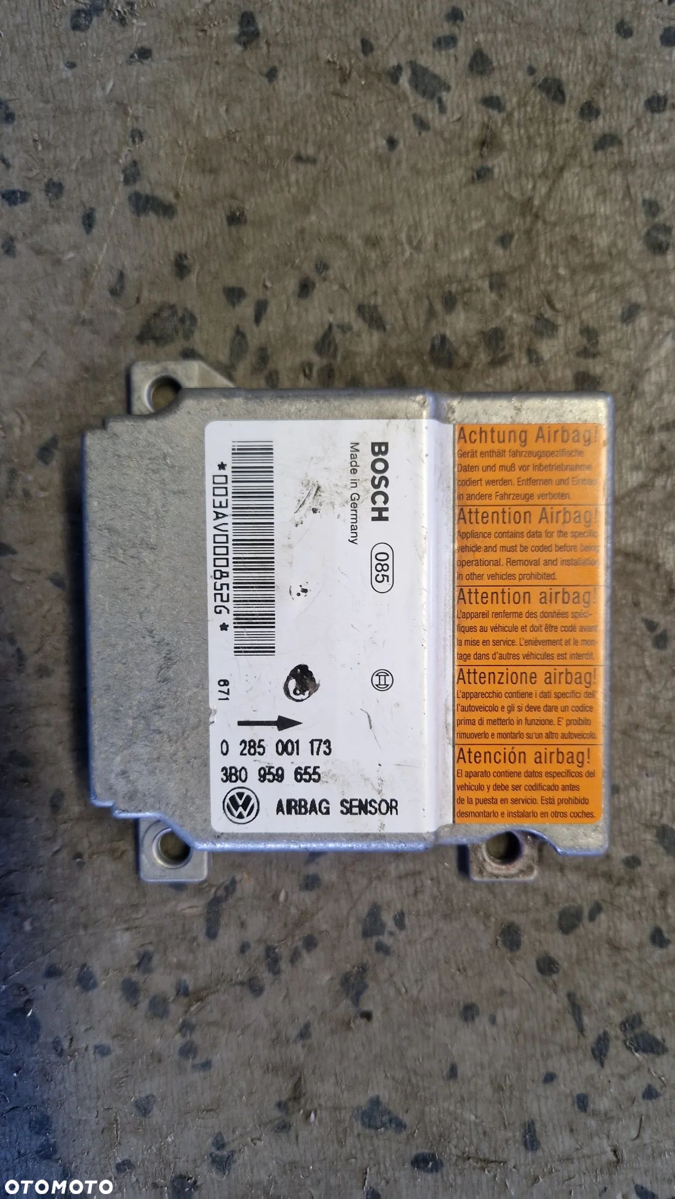 VOLKSWAGEN PASSAT B5 MODUŁ PODUSZEK POWIETRZNYCH 3B0959655 - 1