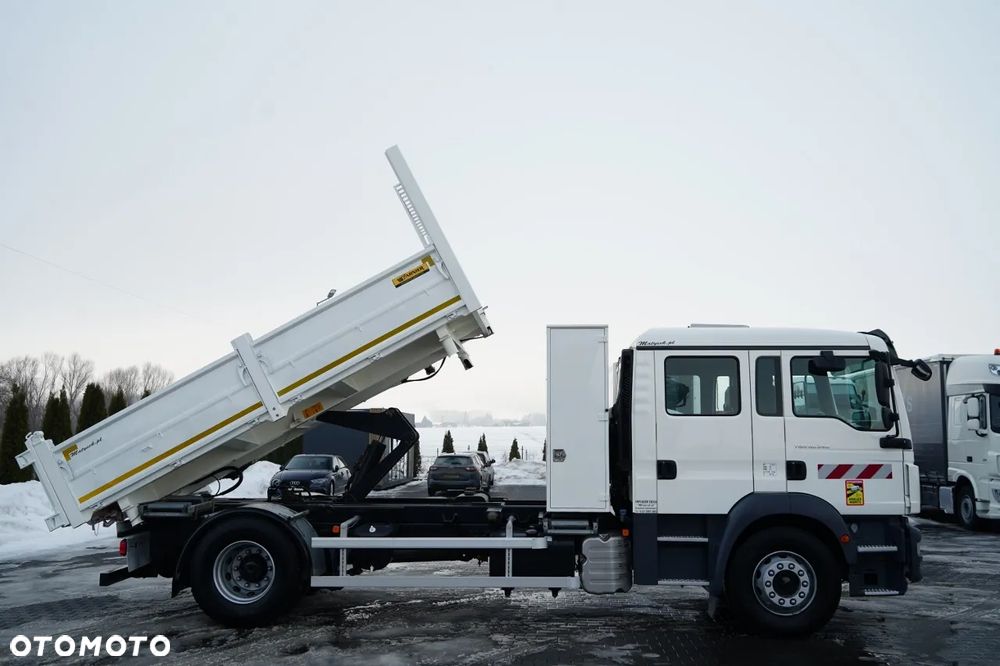 MAN TGM 18.340 / 4X2 / 3 STRONNA WYWROTKA / HYDROBURTA / BRYGADÓWKA 7 MIEJSC / BORDMATIC - 5