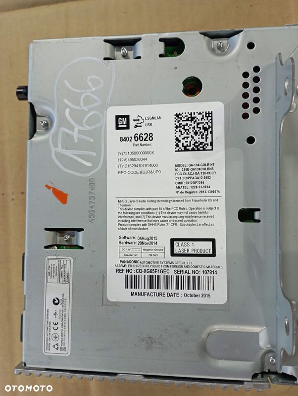 OPEL ASTRA J RADIO CD 84026628 - 3