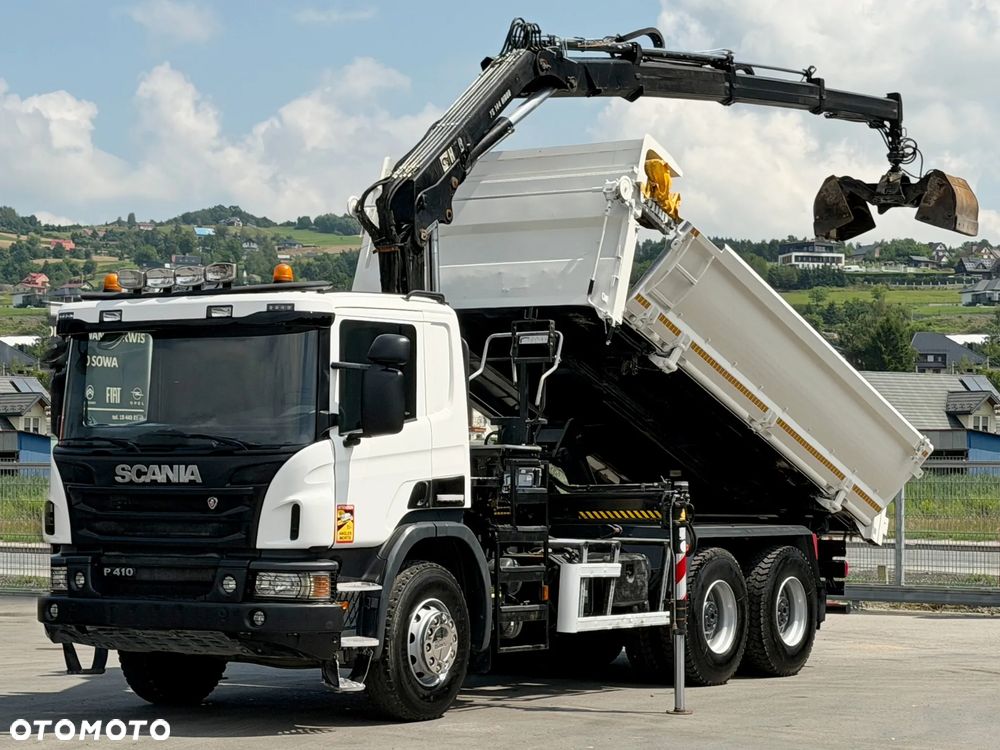 Scania P 410 * WYWROTKA 5,05 m + BORDMATIC + HIAB 144 B-3 HIDUO + PILOT*6x4 - 3