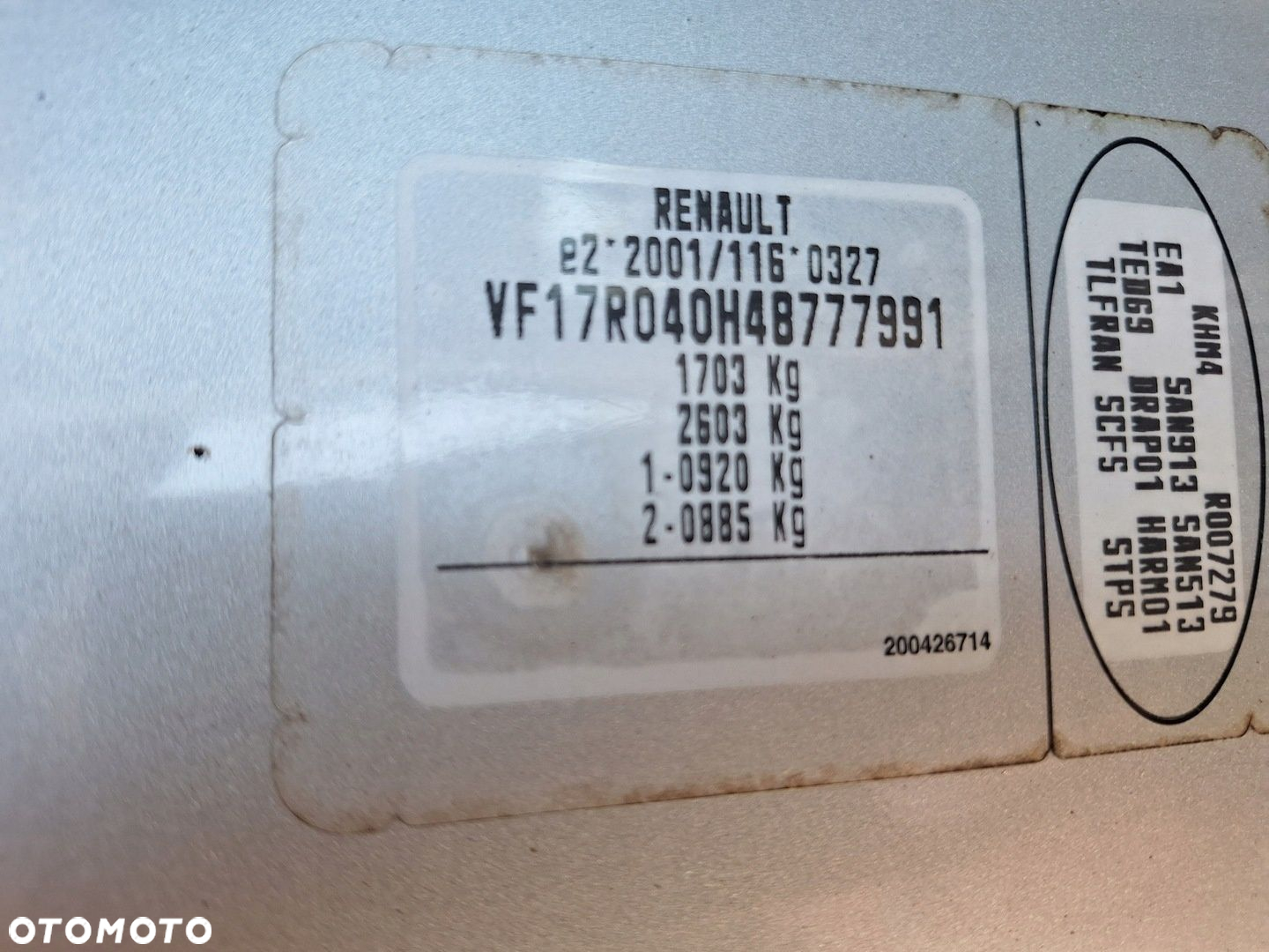 RENAULT CLIO 4 IV KH 12-20 Grandtour KOMBI SREBRNE DRZWI TYŁ LEWE TED69 - 9