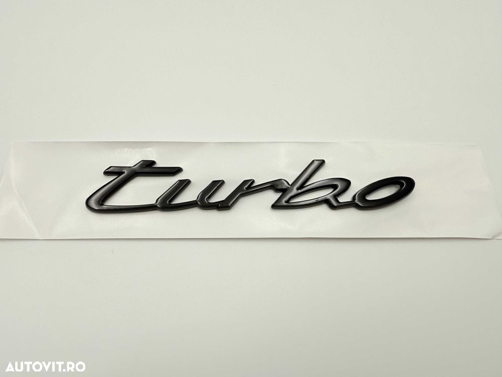 Emblema Compatibila PORSCHE TURBO model nou negru - 2