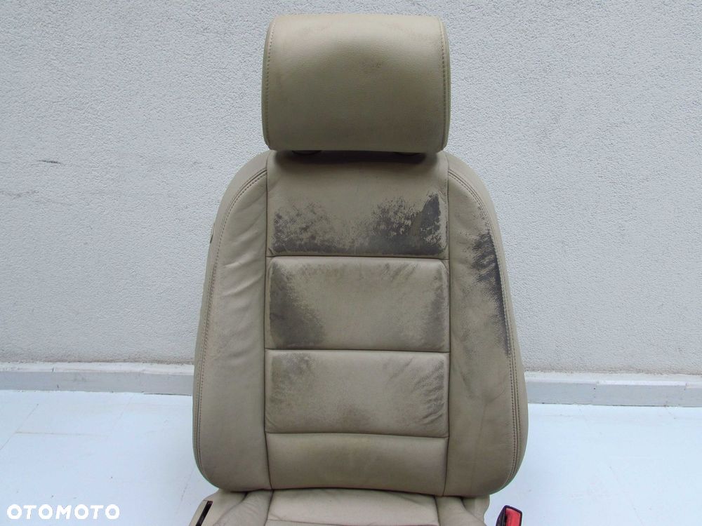 AUDI A6 C6 AVANT 04-11 FOTEL SIEDZENIE PRZOD PRAWY SKORA JASNA - 5