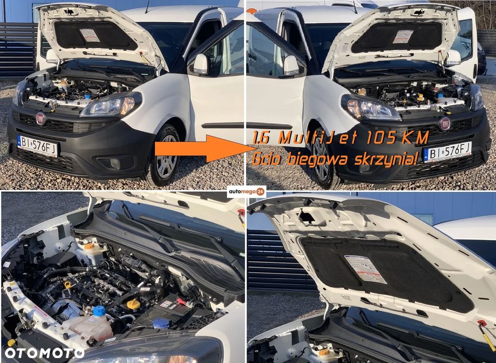 Fiat DOBLO VAN 3 osobowy VAT-1 Homologacja cięż. MOCNY SILNIK 1.6 MultiJet, 105KM Emisja spalin Euro6, Skrzynia biegów 6-cio stopniowa! ORYGINALNA ZABUDOWA PAKI, BOCZNE DRZWI PRZESUWNE, RADIO Z EKRANEM DOTYKOWYM , MULTIFUNKCYJNA KIEROWNICA - 14