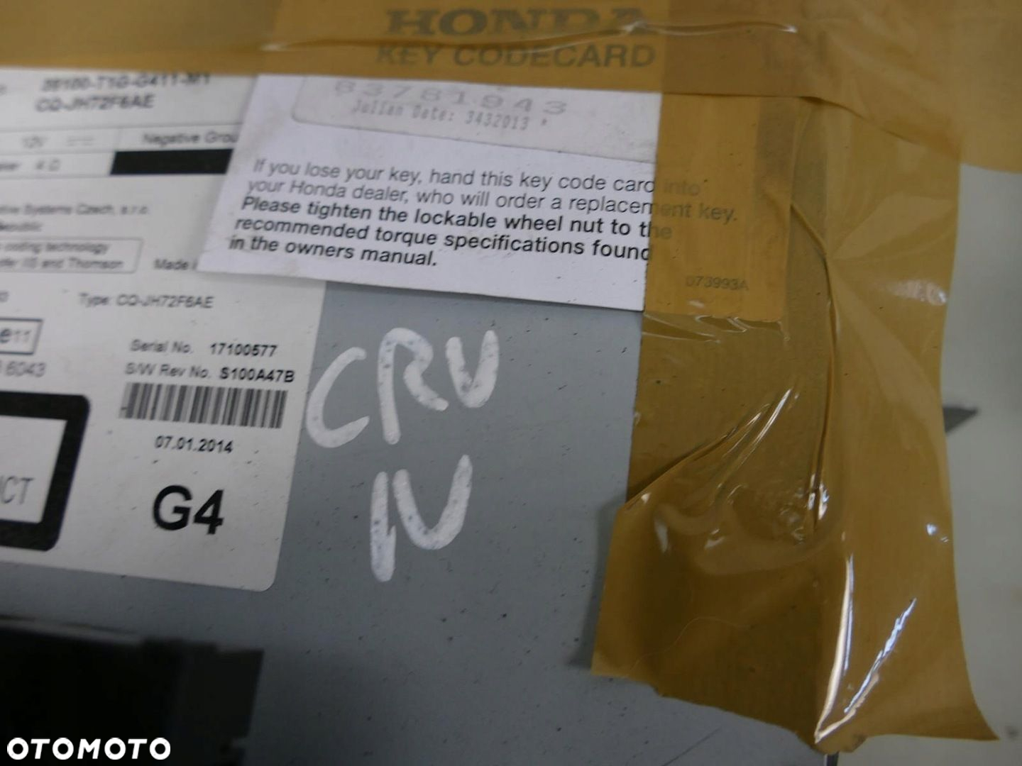 HONDA CR-V IV CRV RADIO ODTWARZACZ CD FM Z KODEM WŁĄCZNIK AWARYJNYCH - 12