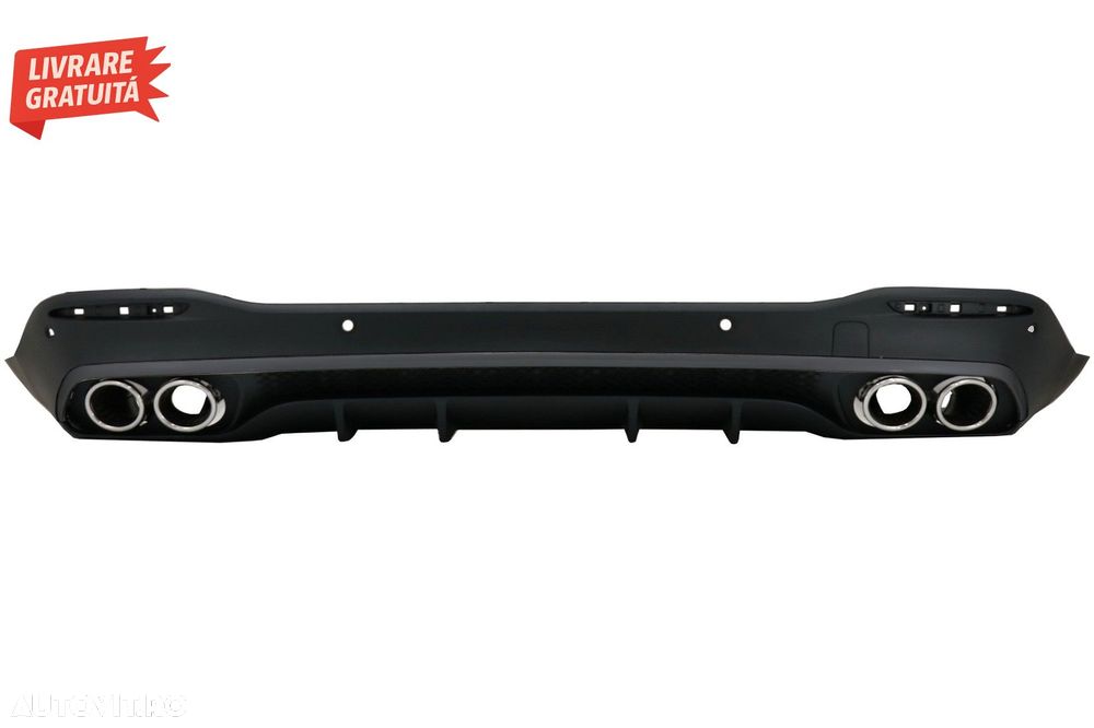 Difuzor Bara Spate cu Ornamente Evacuare Crom Mercedes GLE W167 SUV (2019-Up) GLE5- livrare gratuita - 2