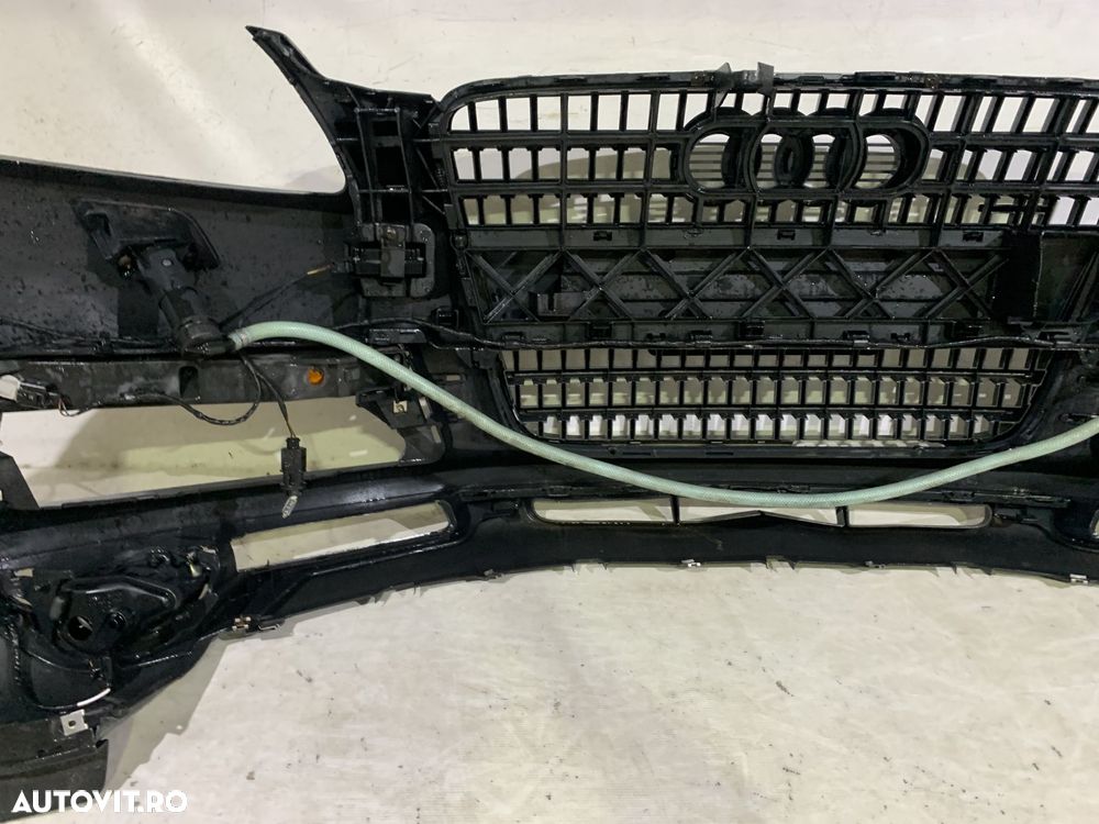 Bara fata Audi Q7, 2006, 2007, 2008, 2009, 2010, cod origine OE 4L0807437, cu gauri pentru spalatori faruri. Bara este noua, spoilerul atins si grila radiator defecta. - 19