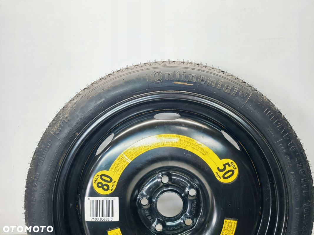 KOŁO DOJAZDOWE AUDI A3 8P VOLKSWAGEN SEAT SKODA 1K0601027B R18 JAK NOWE - 2