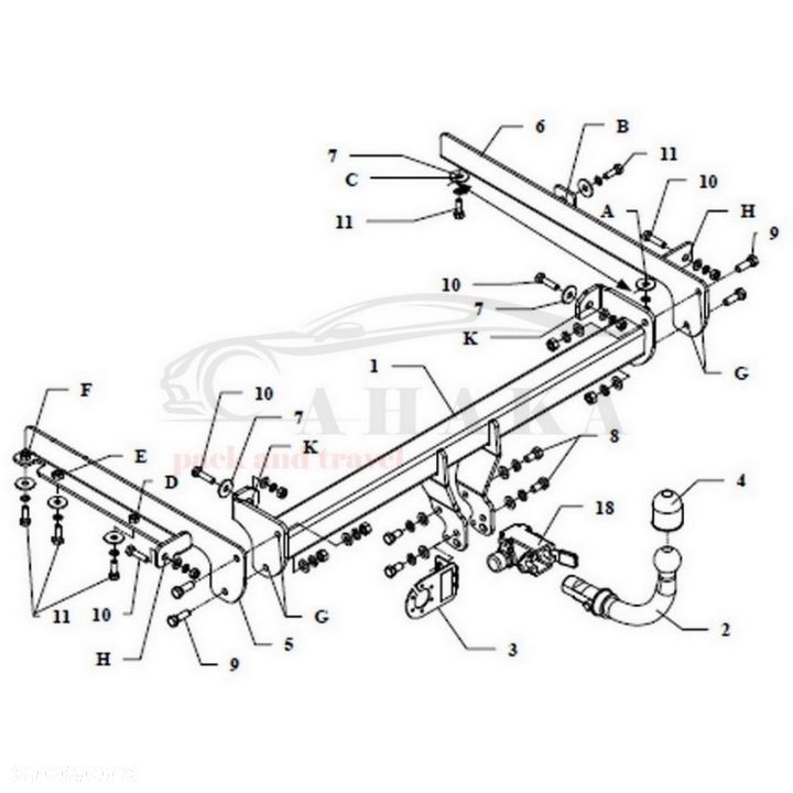 Hak Holowniczy Automat Do Honda Civic Aerodeck Kombi 1997-2001 - 3