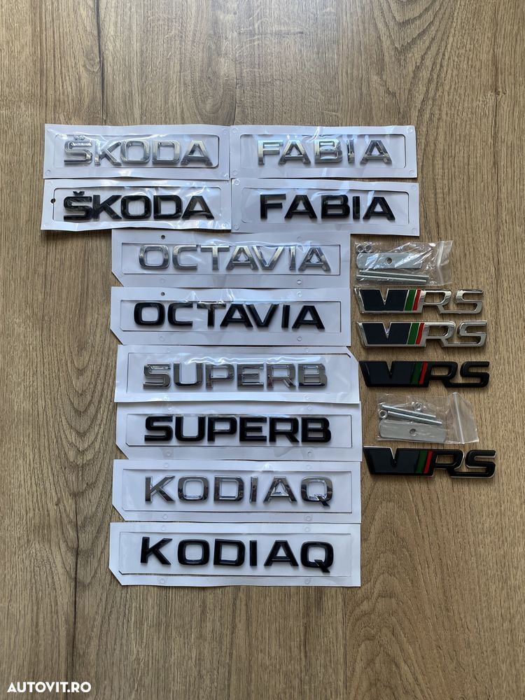 Emblema Scris Logo Semn Skoda Octavia Superb Fabia Kodiaq Vrs - 1