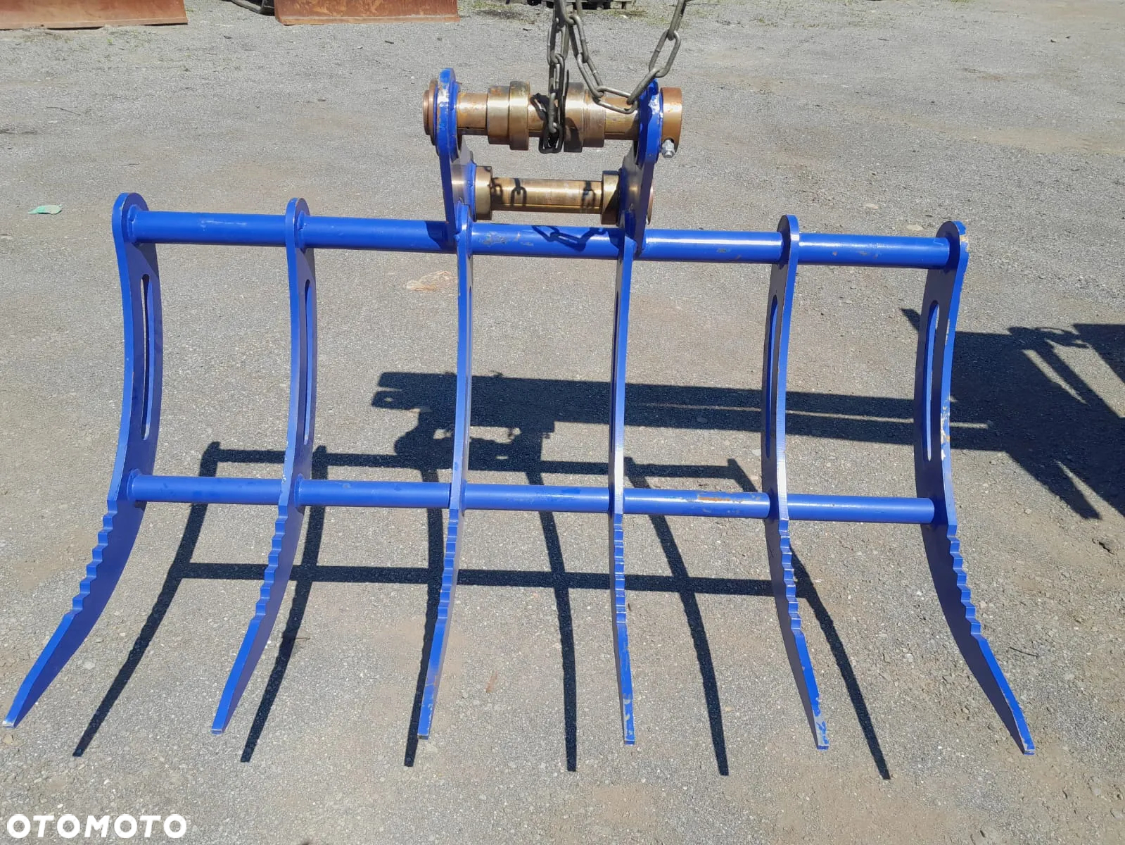 Łyżka KBKC grabiąca ażurowa przesiewowa sortująca grabie do korzeni kamieni do wyrównywania grabienia do koparki szerokość 150cm fi 65mm. NOWA. - 3